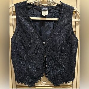 Bundle Of 3 Vintage Women’s Leather Suede Lace Button Zip Up Western Boho Vests